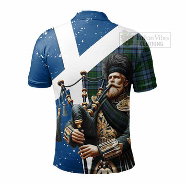 Forsyth Tartan Polo Shirt with Family Crest Scottish Bagpiper Vibes - Tartan Vibes Clothing