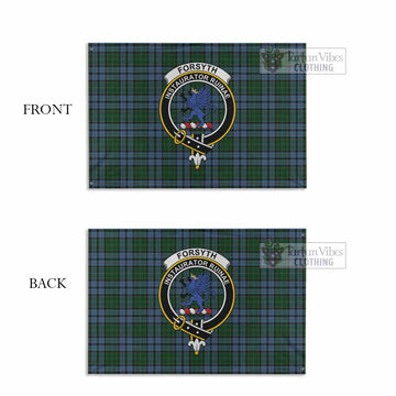 Tartan Vibes Clothing Forsyth Tartan House Flag with Family Crest