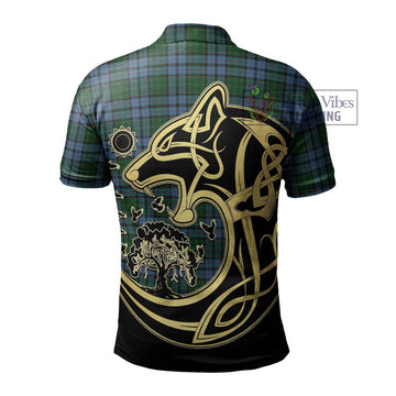 Forsyth Tartan Polo Shirt with Family Crest Celtic Wolf Style - Tartan Vibes Clothing