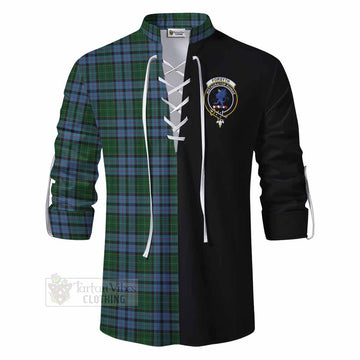 Forsyth Tartan Ghillie Kilt Shirt with Family Crest and Half Of Me Style - Tartan Vibes Clothing