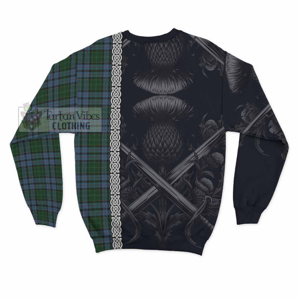 Forsyth Tartan Sweatshirt with Family Crest Cross Sword Thistle Celtic Vibes - Tartan Vibes Clothing