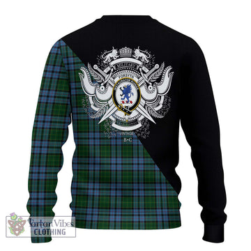 Forsyth Tartan Ugly Sweater with Family Crest and Military Logo Style - Tartan Vibes Clothing