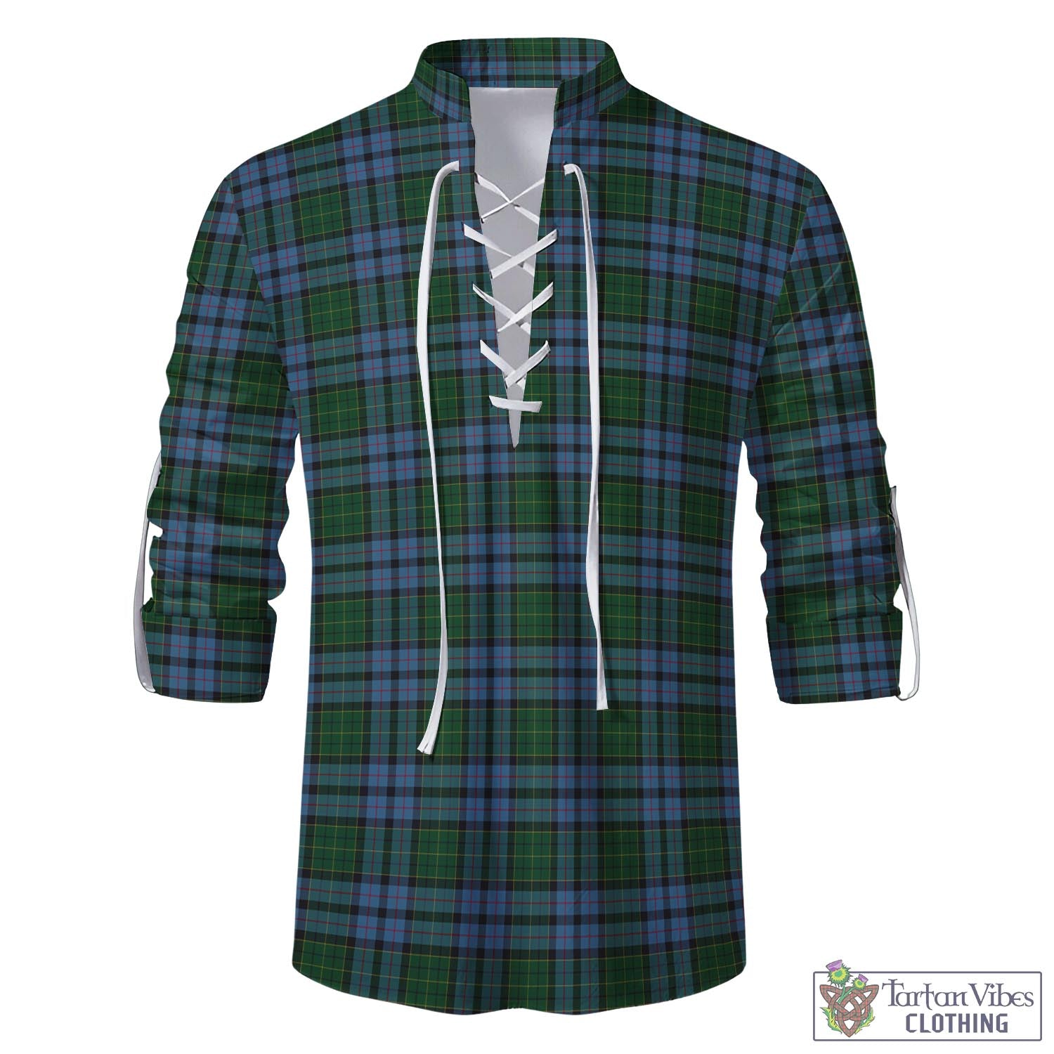Tartan Vibes Clothing Forsyth Tartan Men's Scottish Traditional Jacobite Ghillie Kilt Shirt