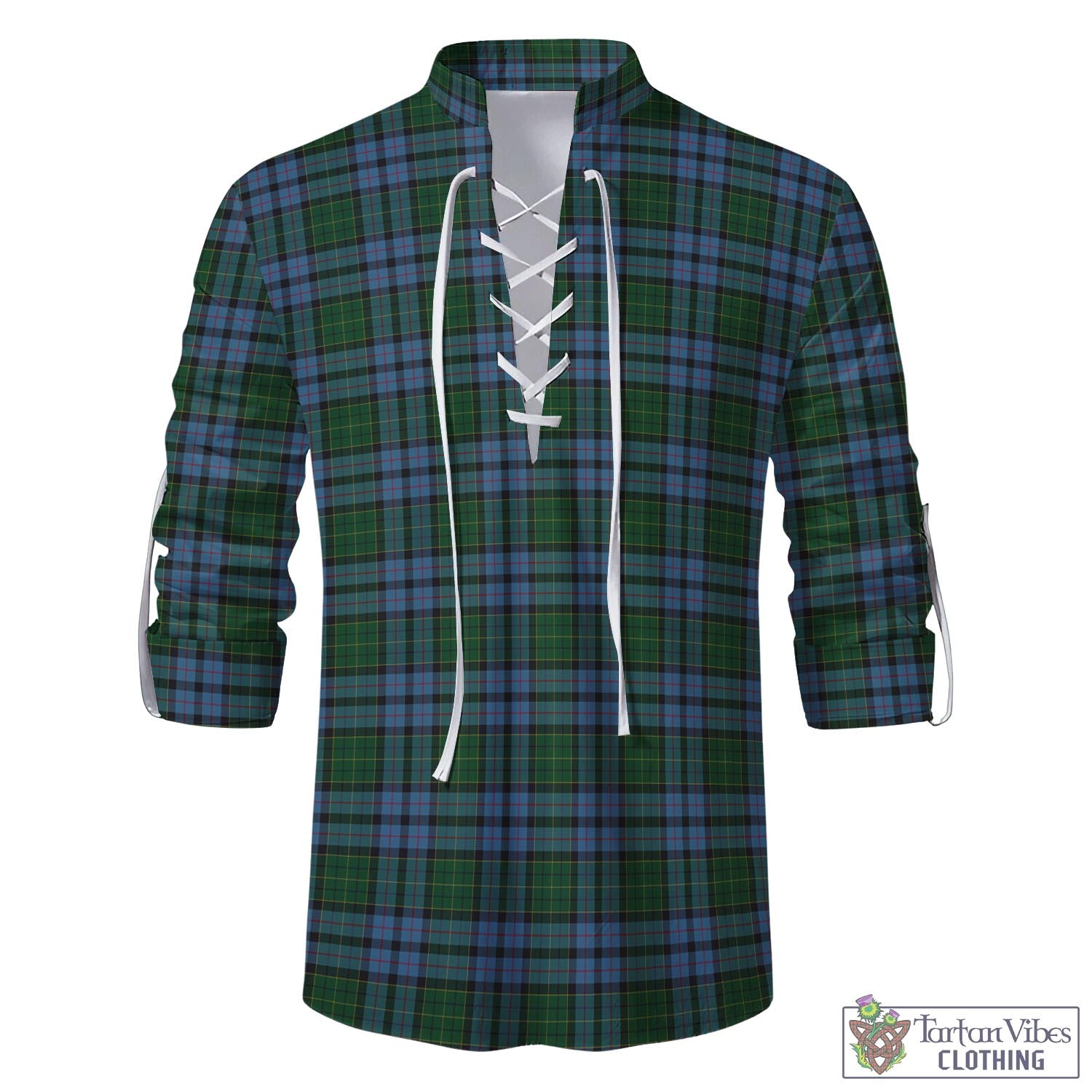 Forsyth Tartan Men's Scottish Traditional Jacobite Ghillie Kilt Shirt - Tartan Vibes Clothing