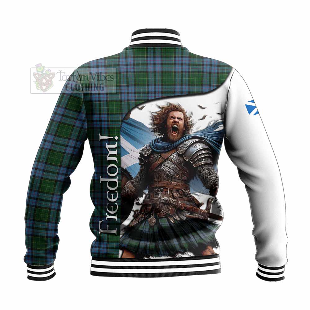 Tartan Vibes Clothing Forsyth Crest Tartan Baseball Jacket Inspired by the Freedom of Scottish Warrior