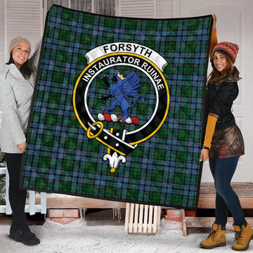 Forsyth Tartan Quilt with Family Crest