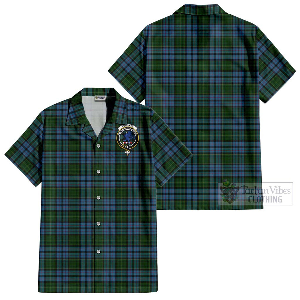 Forsyth Tartan Cotton Hawaiian Shirt with Family Crest - Tartan Vibes Clothing