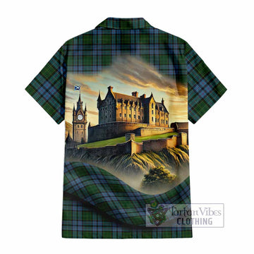 Forsyth Tartan Family Crest Hawaiian Shirt with Scottish Ancient Castle Style - Tartan Vibes Clothing