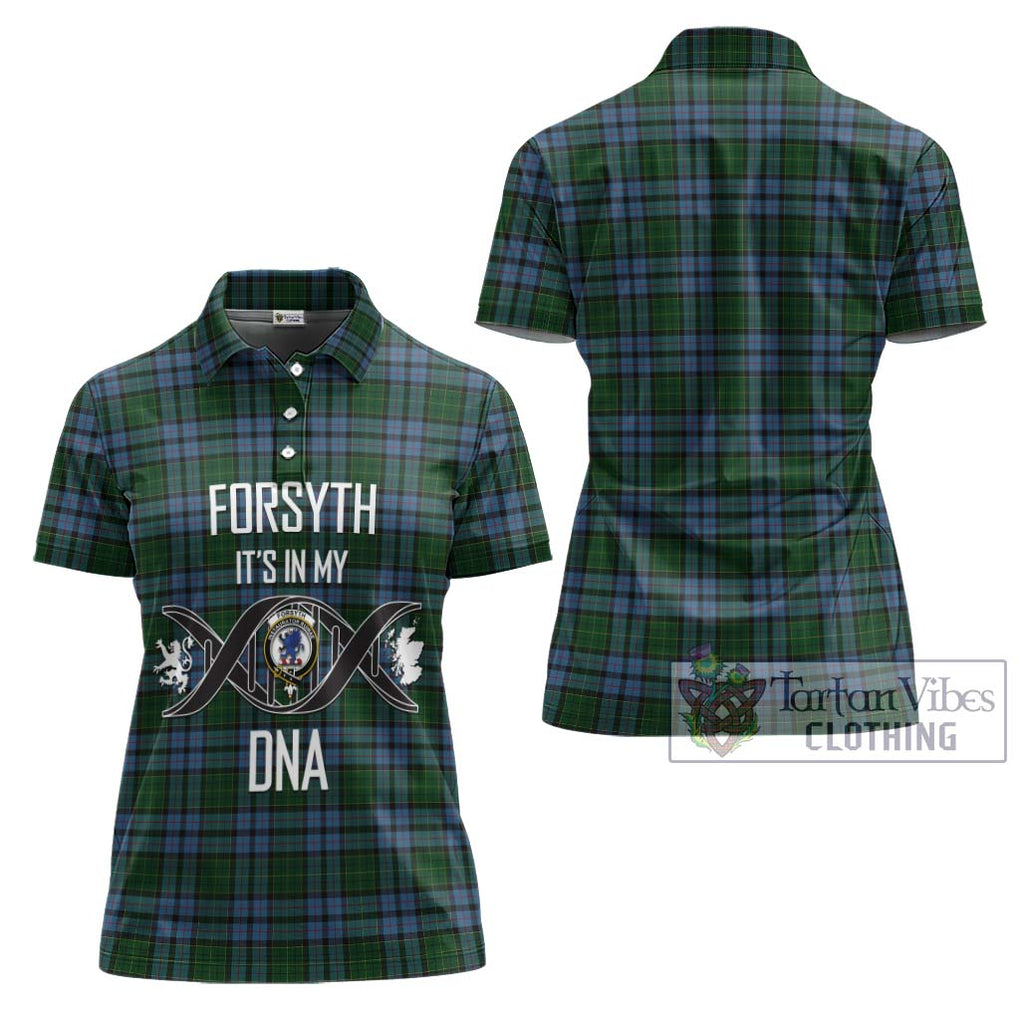 Forsyth Tartan Women's Polo Shirt with Family Crest DNA In Me Style - Tartan Vibes Clothing