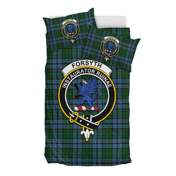 Forsyth Tartan Bedding Set with Family Crest - Tartan Vibes Clothing