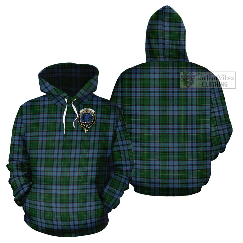 Forsyth Tartan Cotton Hoodie with Family Crest - Tartan Vibes Clothing