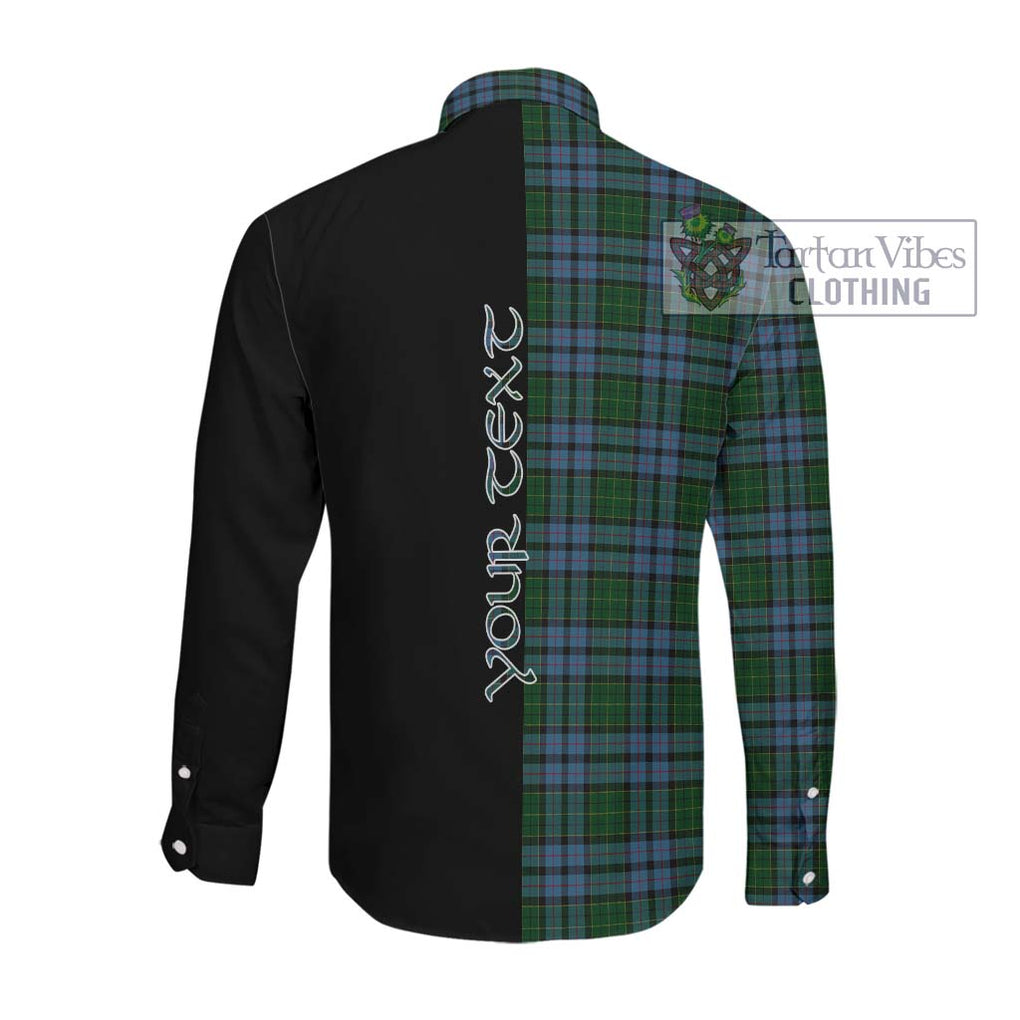 Forsyth Tartan Long Sleeve Button Shirt with Family Crest and Half Of Me Style Men's Shirt - Tartanvibesclothing Shop