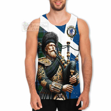 Forsyth Tartan Men's Tank Top with Family Crest Scottish Bagpiper Vibes - Tartan Vibes Clothing