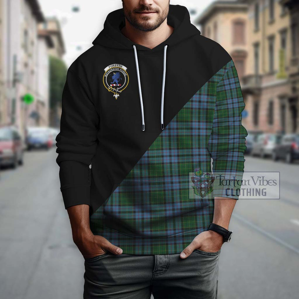Forsyth Tartan Hoodie with Family Crest and Military Logo Style - Tartan Vibes Clothing