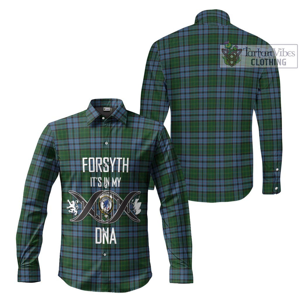 Forsyth Tartan Long Sleeve Button Shirt with Family Crest DNA In Me Style Men's Shirt - Tartanvibesclothing Shop