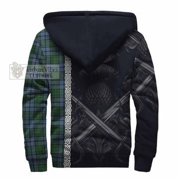Forsyth Tartan Sherpa Hoodie with Family Crest Cross Sword Thistle Celtic Vibes - Tartan Vibes Clothing