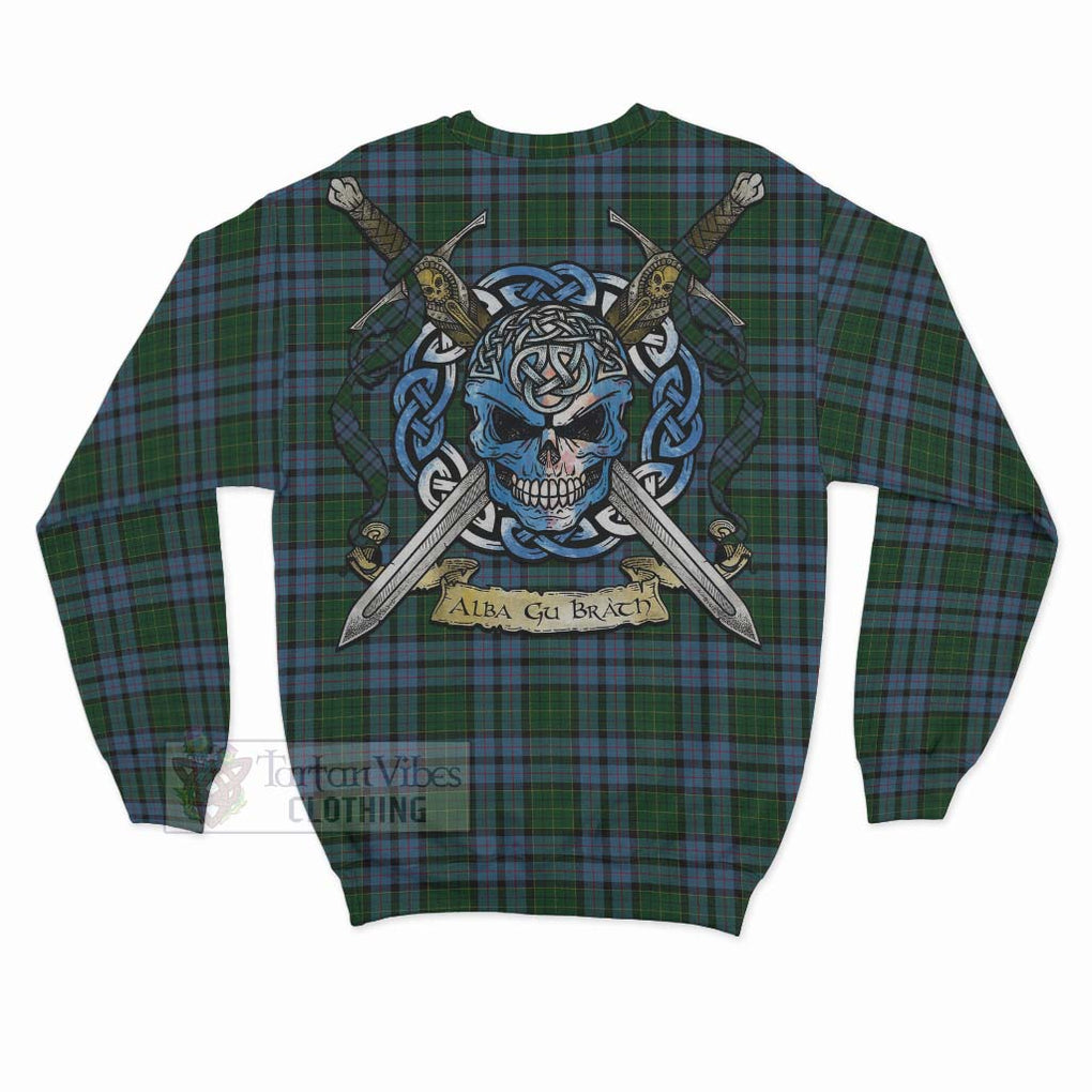 Forsyth Tartan Sweatshirt with Family Crest Celtic Skull Style - Tartan Vibes Clothing