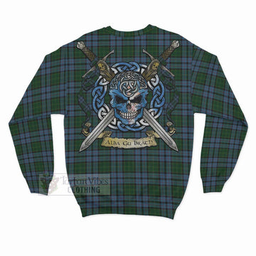Forsyth Tartan Sweatshirt with Family Crest Celtic Skull Style - Tartan Vibes Clothing