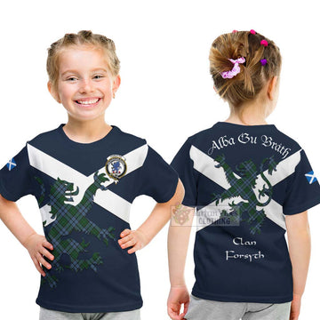 Forsyth Tartan Lion Rampant Kid T-Shirt Proudly Display Your Heritage with Alba Gu Brath and Clan Name - Tartan Vibes Clothing