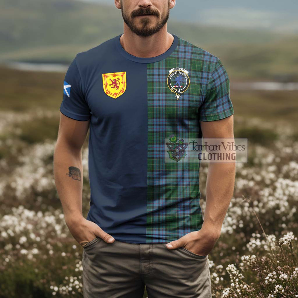 Forsyth Tartan T-Shirt Alba with Scottish Lion Royal Arm Half Style - Tartan Vibes Clothing