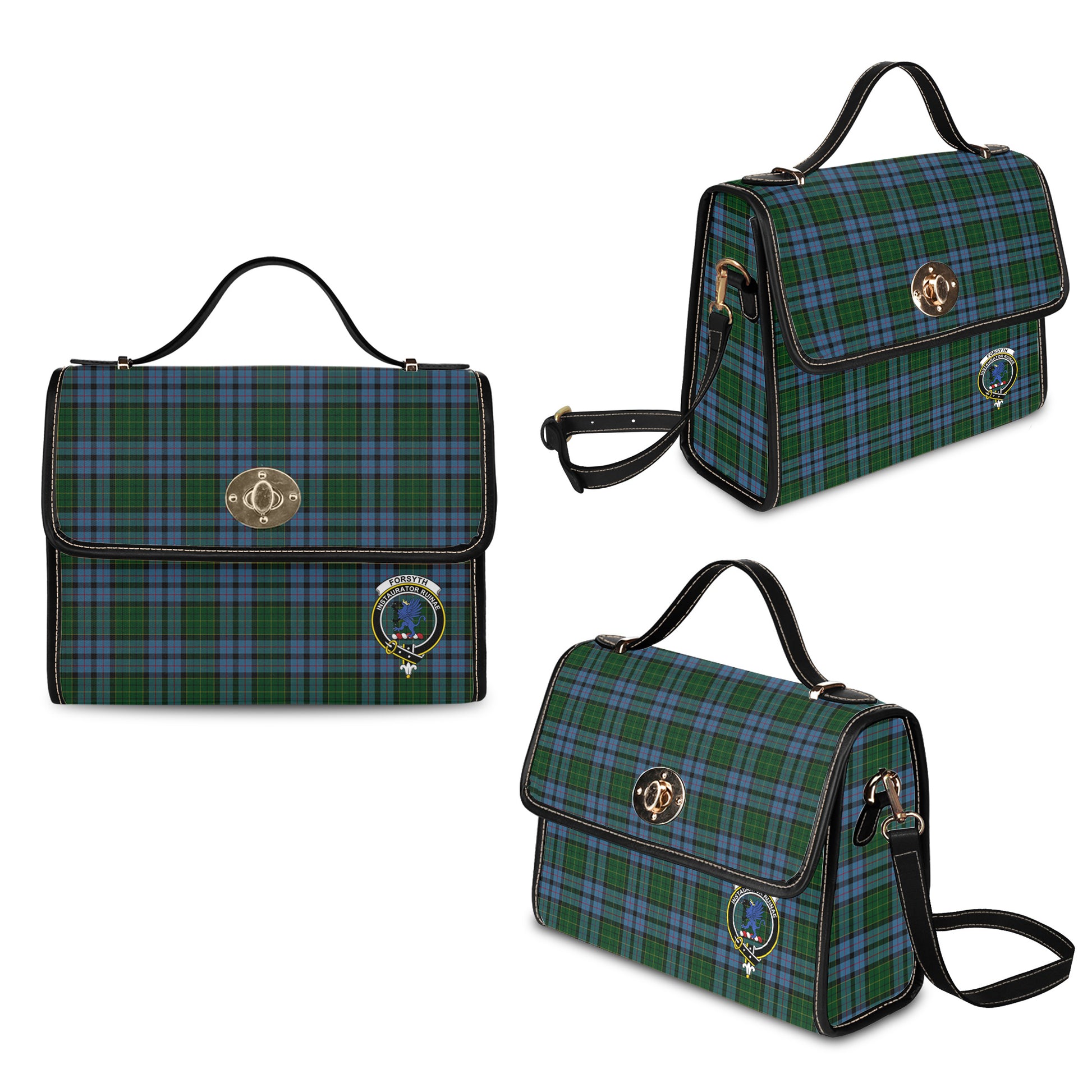 forsyth-tartan-leather-strap-waterproof-canvas-bag-with-family-crest