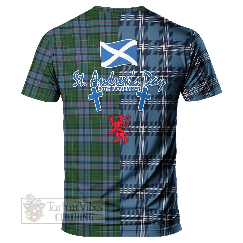 Forsyth Tartan T-Shirt Happy St. Andrew's Day Half Tartan Style - Tartan Vibes Clothing