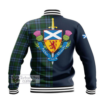 Forsyth Tartan Baseball Jacket Alba with Scottish Lion Royal Arm Half Style - Tartan Vibes Clothing