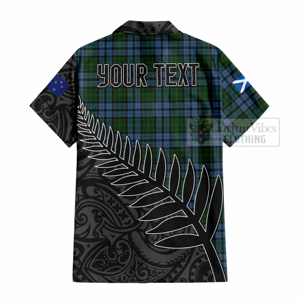 Forsyth Crest Tartan Hawaiian Shirt with New Zealand Silver Fern Half Style - Tartan Vibes Clothing