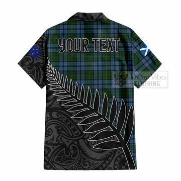 Forsyth Crest Tartan Hawaiian Shirt with New Zealand Silver Fern Half Style