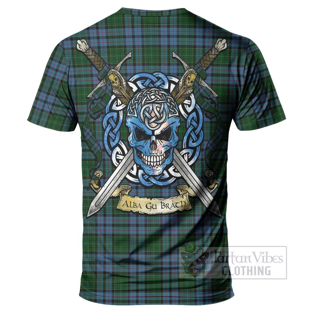 Forsyth Tartan T-Shirt with Family Crest Celtic Skull Style - Tartan Vibes Clothing