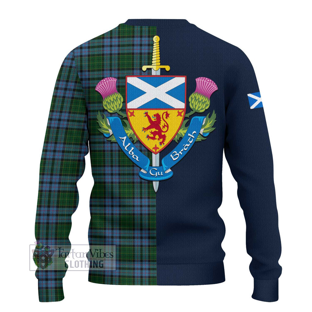 Forsyth Tartan Ugly Sweater Alba with Scottish Lion Royal Arm Half Style - Tartan Vibes Clothing