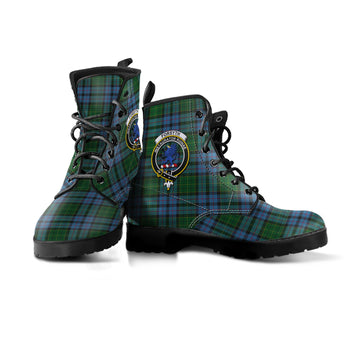 Forsyth Tartan Leather Boots with Family Crest