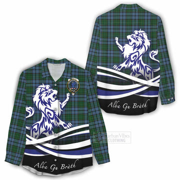 Forsyth Tartan Women's Casual Shirt with Alba Gu Brath Regal Lion Emblem - Tartan Vibes Clothing