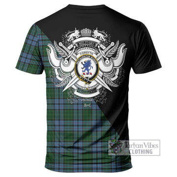 Forsyth Tartan T-Shirt with Family Crest and Military Logo Style - Tartan Vibes Clothing