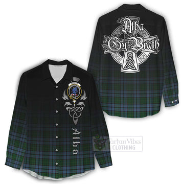 Forsyth Tartan Women's Casual Shirt Featuring Alba Gu Brath Family Crest Celtic Inspired - Tartan Vibes Clothing