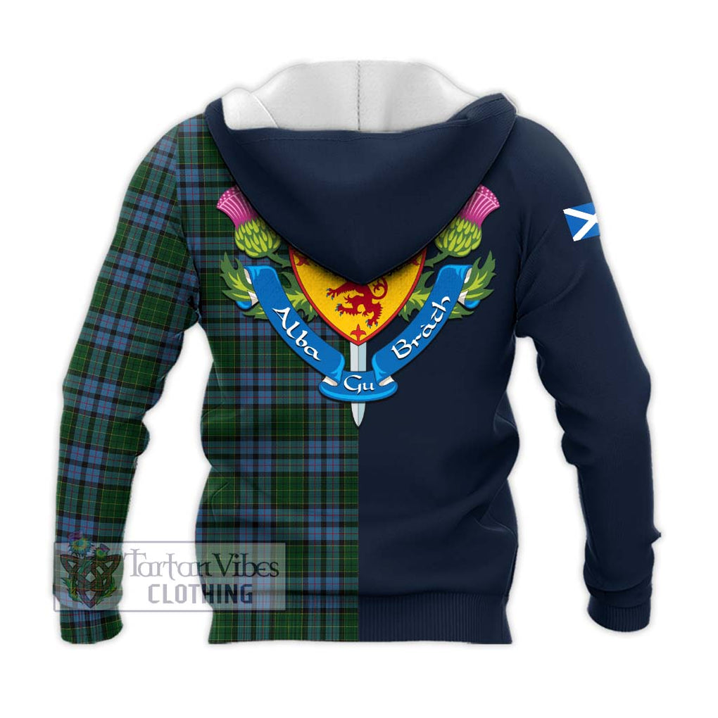 Forsyth Tartan Knitted Hoodie Alba with Scottish Lion Royal Arm Half Style - Tartan Vibes Clothing