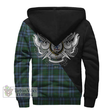 Forsyth Tartan Sherpa Hoodie with Family Crest and Military Logo Style - Tartan Vibes Clothing