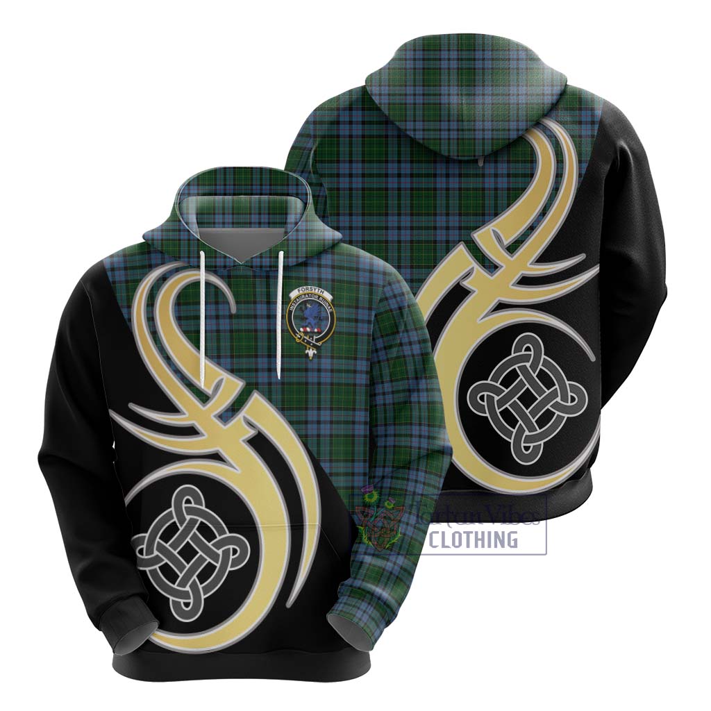 Forsyth Tartan Hoodie with Family Crest and Celtic Symbol Style - Tartan Vibes Clothing