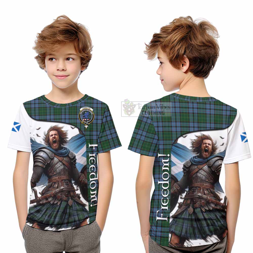 Forsyth Crest Tartan Kid T-Shirt Inspired by the Freedom of Scottish Warrior - Tartan Vibes Clothing