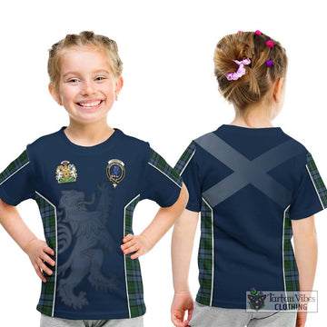 Forsyth Tartan Kid T-Shirt with Family Crest and Lion Rampant Vibes Sport Style - Tartan Vibes Clothing