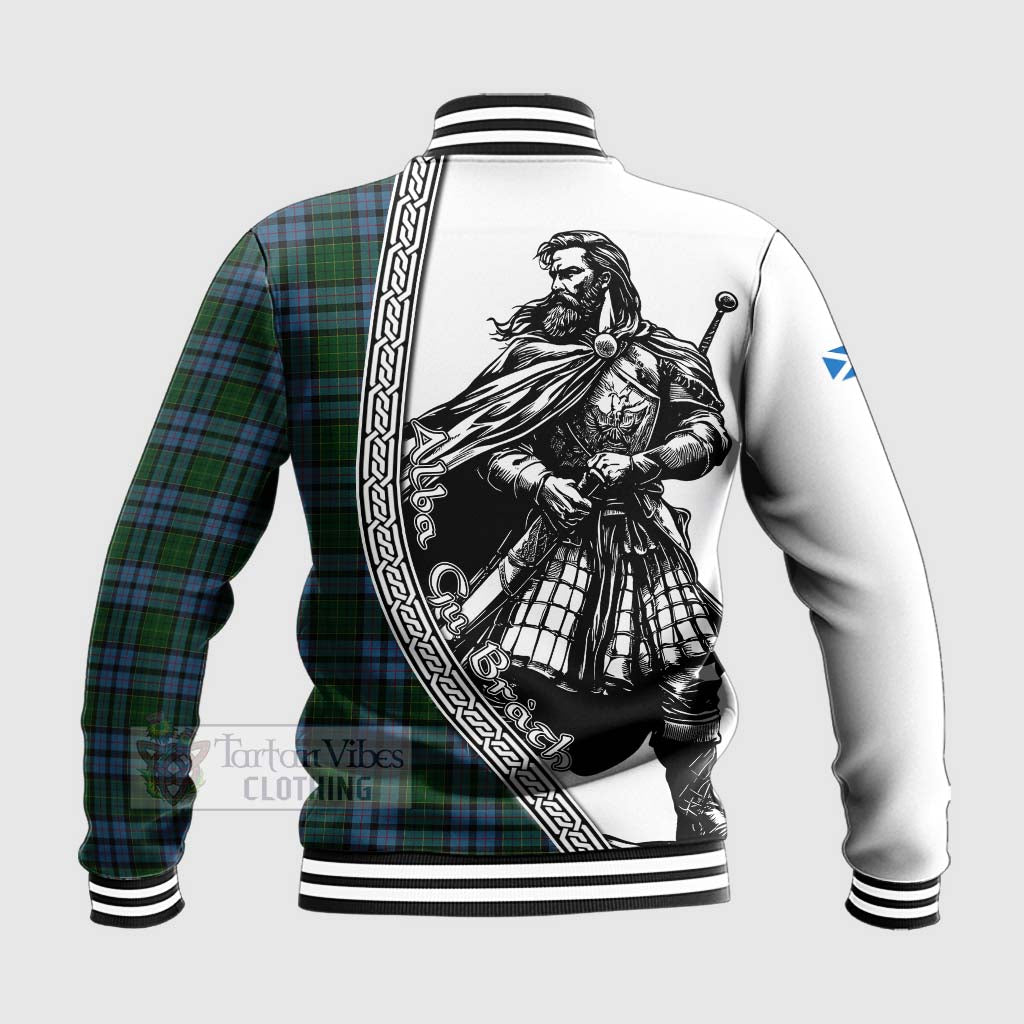 Forsyth Tartan Clan Crest Baseball Jacket with Highlander Warrior Celtic Style - Tartan Vibes Clothing