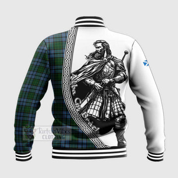 Forsyth Tartan Clan Crest Baseball Jacket with Highlander Warrior Celtic Style - Tartan Vibes Clothing