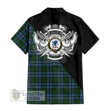 Forsyth Tartan Hawaiian Shirt with Family Crest and Military Logo Style - Tartan Vibes Clothing
