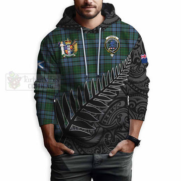 Forsyth Crest Tartan Hoodie with New Zealand Silver Fern Half Style