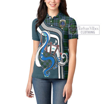 Forsyth Tartan Women's Polo Shirt with Epic Bagpipe Style