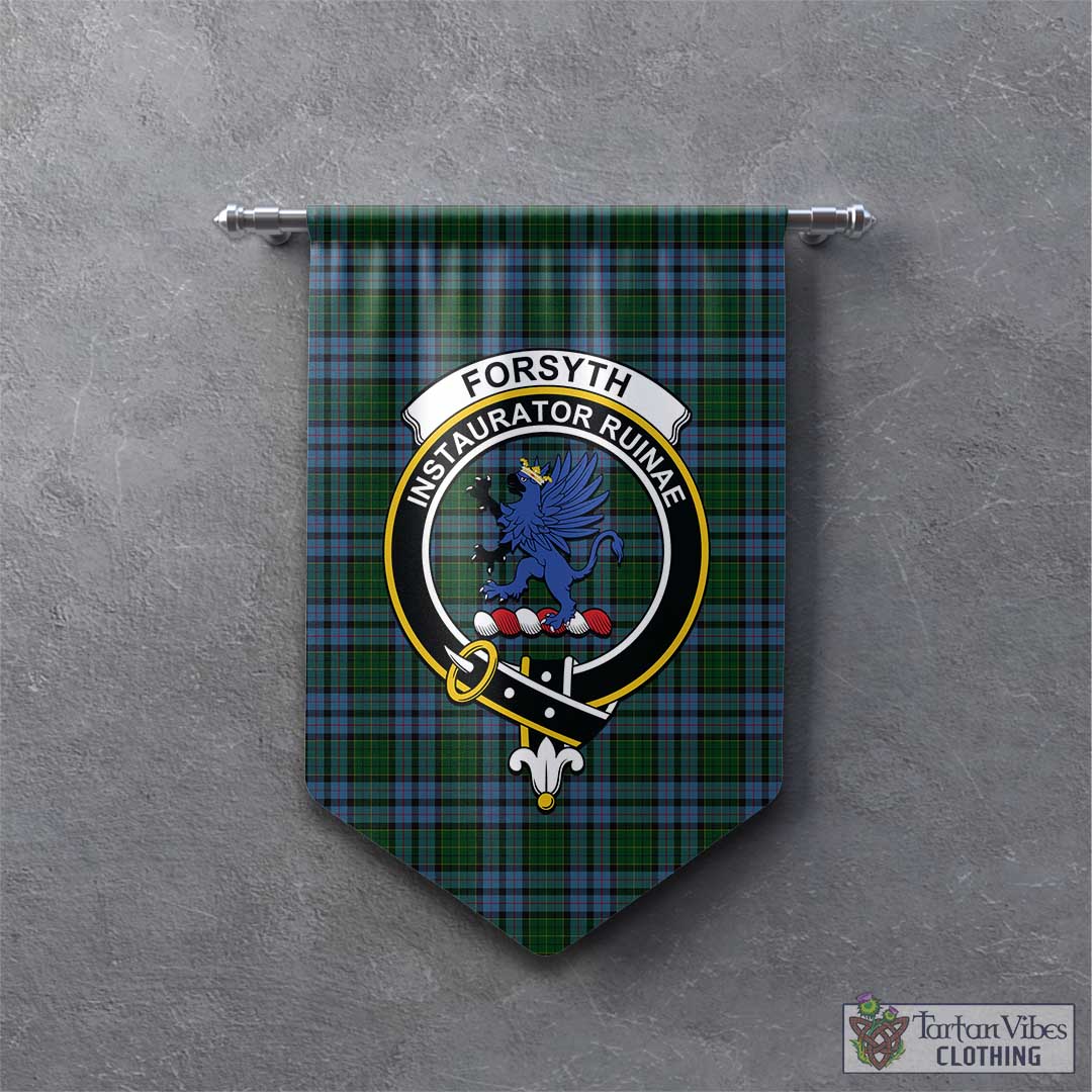 Forsyth Tartan Gonfalon, Tartan Banner with Family Crest - Tartan Vibes Clothing