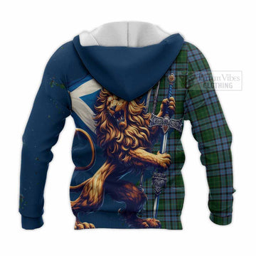 Forsyth Tartan Family Crest Knitted Hoodie with Scottish Majestic Lion - Tartan Vibes Clothing