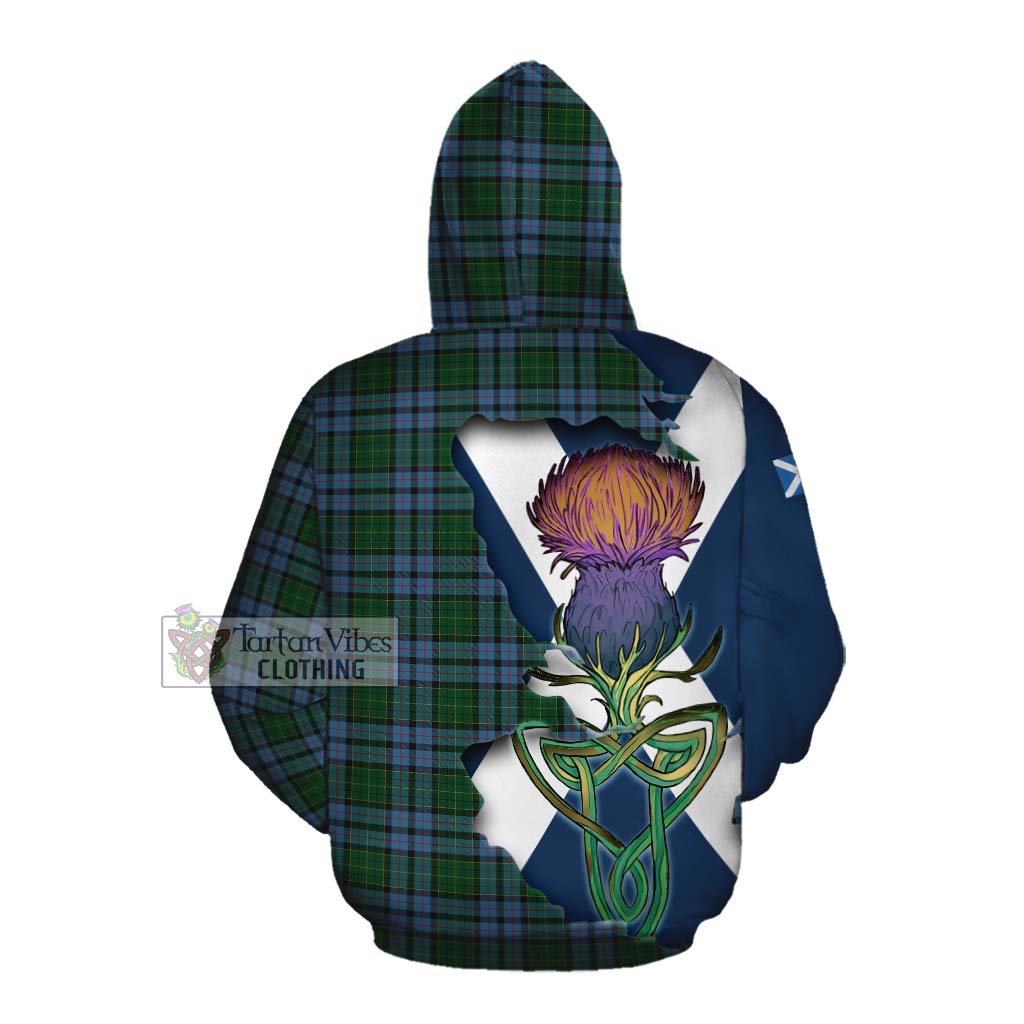 Tartan Vibes Clothing Forsyth Tartan Family Crest Cotton Hoodie Scottish Thistle Celtic Inspired