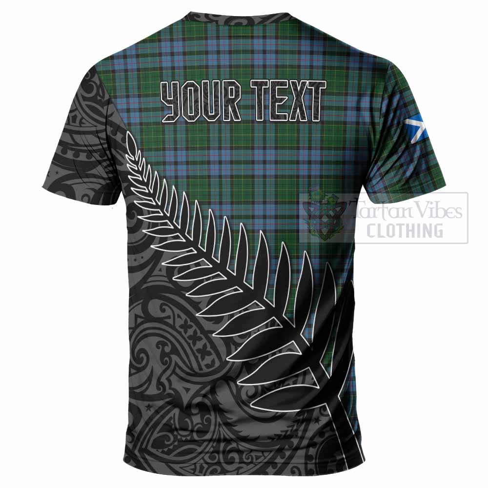 Forsyth Crest Tartan T-Shirt with New Zealand Silver Fern Half Style - Tartan Vibes Clothing