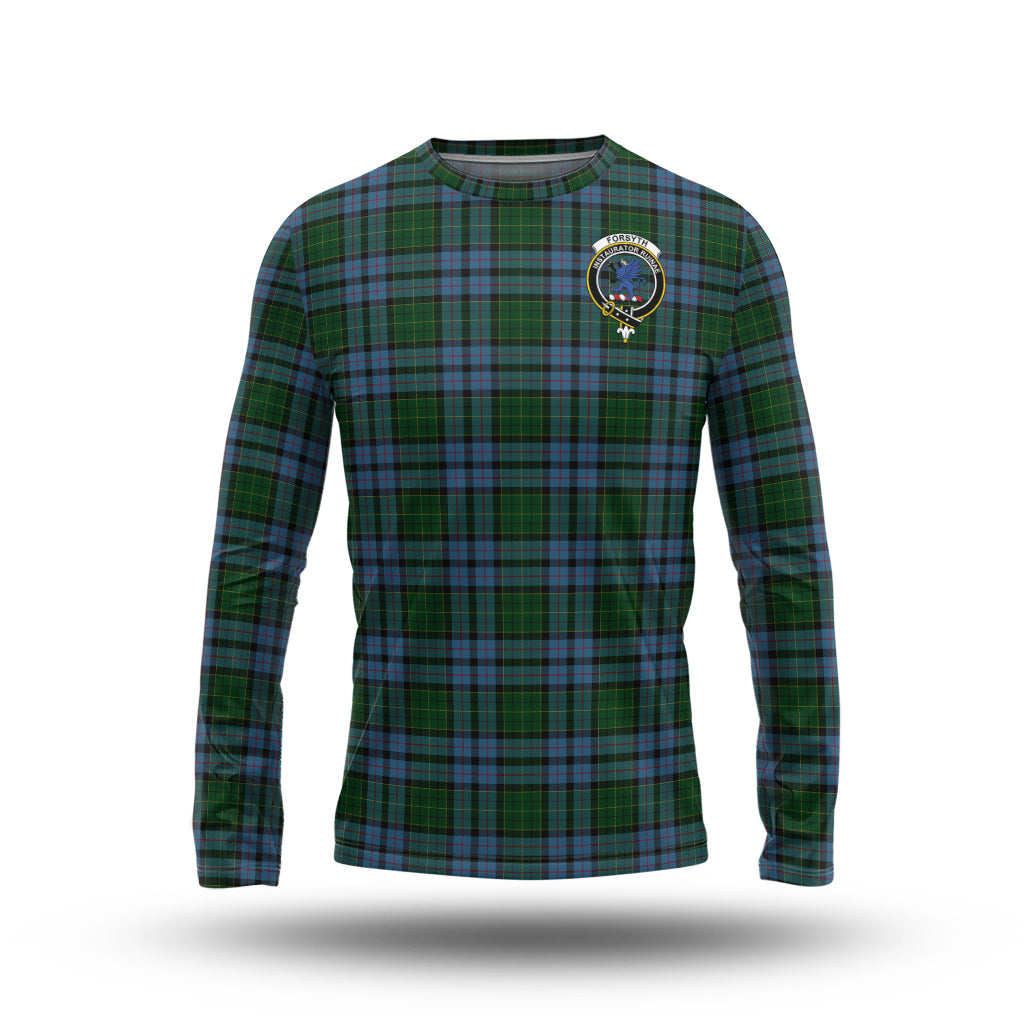 Forsyth Tartan Long Sleeve T-Shirt with Family Crest - Tartan Vibes Clothing